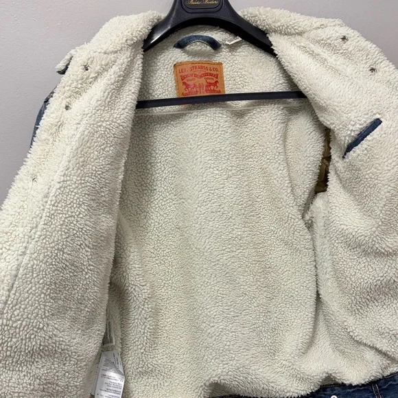 Levi's Blue Denim Sherpa Collar Jacket - Picture 3 of 6